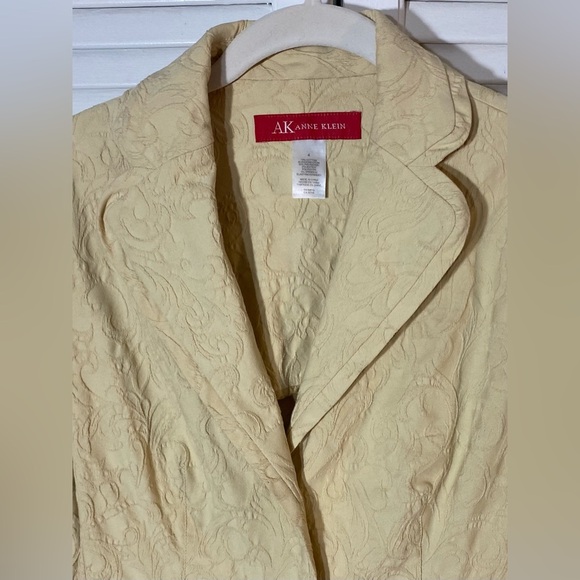 Anne Klein Blazer Jacket Size 4 Cream Color Stretch Cotton Blend - Picture 8 of 8